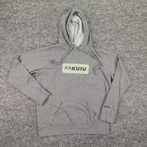 KUIU Hoodie Mens Large Gray Pullover Fleece Logo Sweatshirt Hunting Casual